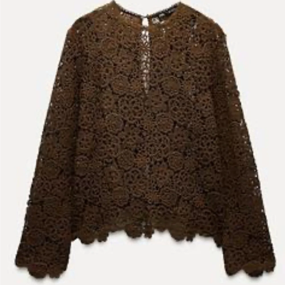 ZARA crochet top, Elegant Brown Crochet size medium - Picture 5 of 11